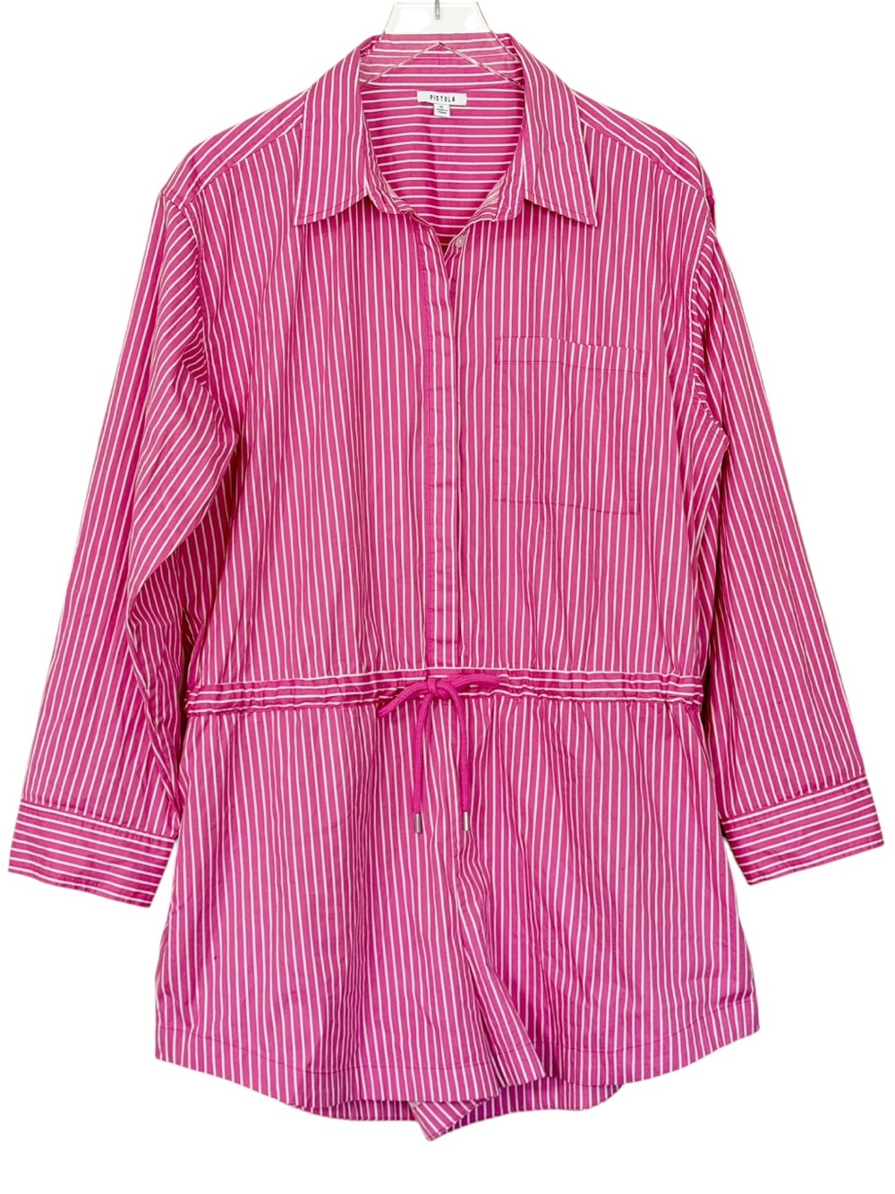 Pistola Amelie Romper in Carnation Pink Stripe Size M - Picture 2 of 13